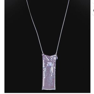 Madden NYC Women's Fashion Lavender Tone Chainmail Purse Necklace